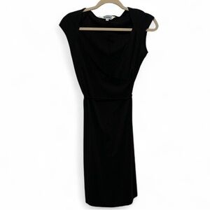 Vintage Hourglass Black Tie Back Cap Sleeve Mini Dress